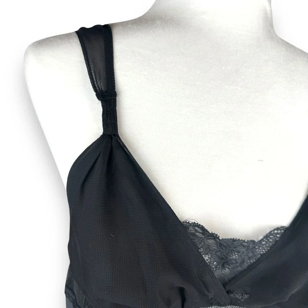 Victoria's Secret Black Satin Slip Dress with Lace Trim - Picture 15 of 15